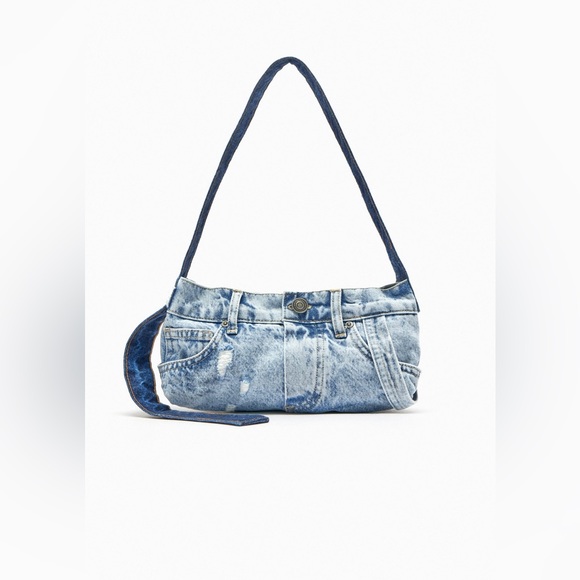 BLOGGERS FAV ZARA PATCHWORK DENIM SHOULDER BAG - Picture 6 of 10
